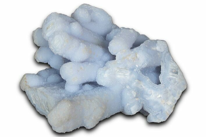 Botryoidal Blue Chalcedony Pseudomorph After Anhydrite - Peru #350758